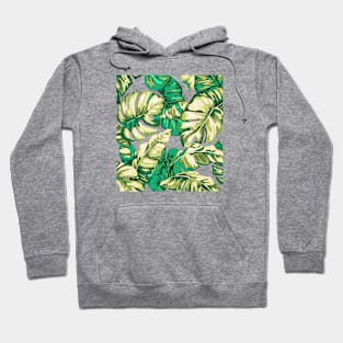 Tropical Leaves Camouflage Of Banana and Monstera 10 Hoodie